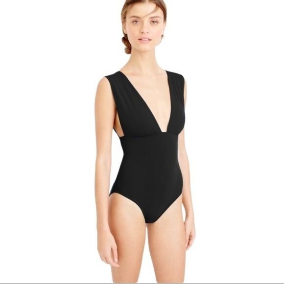 J. Crew Plunge V-neck one-piece Swimsuit Size 0 NWT - Picture 3 of 4